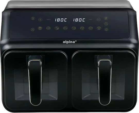 Alpina Air Fryer with Wi-Fi & Double Detachable Bucket 8lt Black