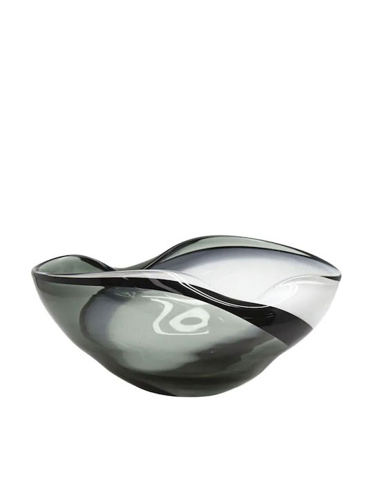 Marhome Διακοσμητικό Μπωλ Γυάλινο Γκρι 32.5x26x16cm