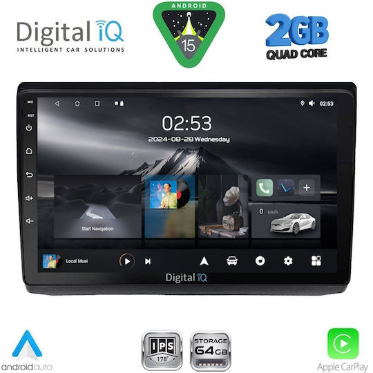 Digital IQ Car Audio System for Opel Vivaro Renault Trafic Nissan Primastar 2004-2015 (Bluetooth/USB/WiFi/GPS/Apple-Carplay/Android-Auto) with Touch Screen 10"