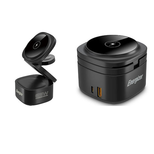 Energizer Ασύρματος Φορτιστής (Qi Pad) με Θύρα USB-A και Θύρα USB-C Power Delivery Μαύρος (WCP311)