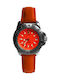 Catamaran Men's Watch Battery with Orange Leather Strap