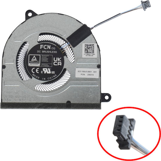 Laptop Fan CPU Cooling Fan Dell Inspiron 14 Plus 7430 7430-bn74411sb 0d8mwv D8mwv 023.100u3.0001 Dfs5k12214161h Fq6p 4pin Code 81548