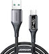 Joyroom S-A60 StarTalk Cablu USB 2.0 LED USB-C Masculin - USB-A 18W Negru 1.2m