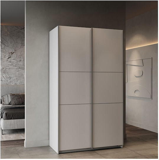 Doppeltür Kleiderschrank Schieben Kawen White 116.5x60x203cm