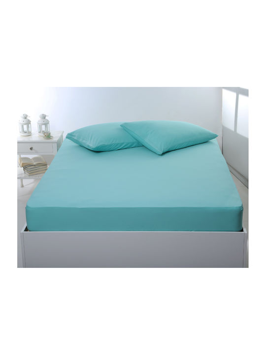Silk Fashion Σεντόνι King Size με Λάστιχο 180x200+35εκ. Sea Green