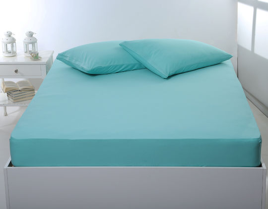 Silk Fashion Bettlaken King Size mit Gummiband 180x200+35cm. Sea Green