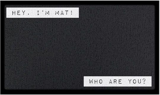 Artsy Mats Праг за вход Антиплъзгащ Правоъгълена Hey I'm Mat Who Are You? 70x40бр