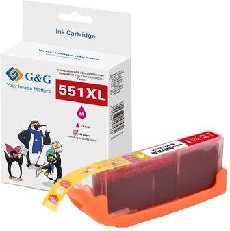 G&G Compatible Inkjet Printer Ink Canon CLI-551M XL 660 Pages 11ml Magenta 1pcs