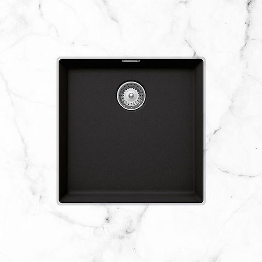 Schock Manhattan Cristalite Chiuvetă Bucătărie Drop-In Din Granit Lichid L45.6xP45.6cm Neagră
