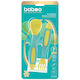 Baboo Baby Set with Fork with Temperature Indicator made of Silicone for 6+ months Yellow 2pcs