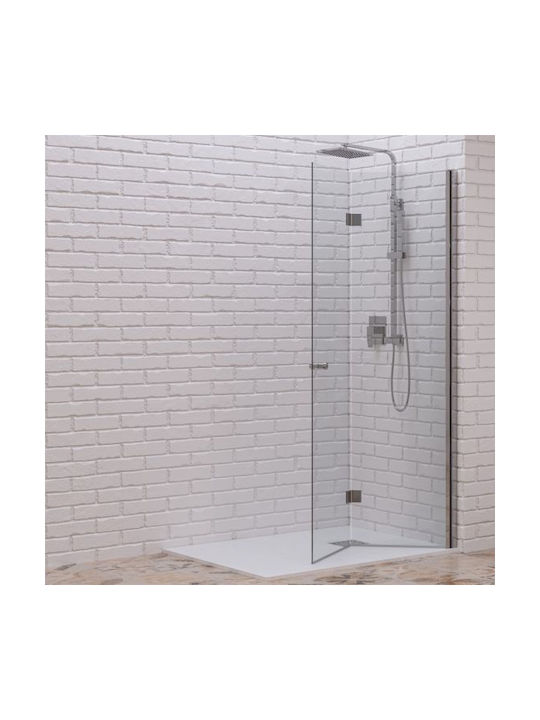 Karag Duschwand für Dusche mit Zusammenklappbar Tür 80x200cm Klarglas Chrom