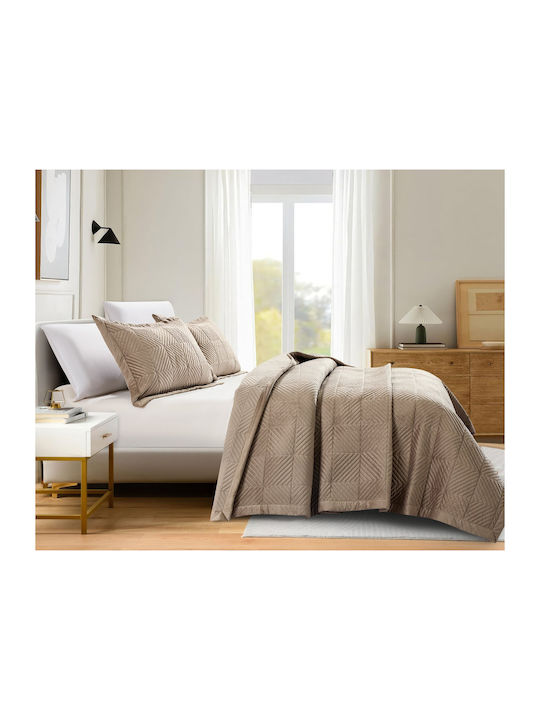 Liolios Home Set Coverlet King Size Taupe 260x240cm 3pcs