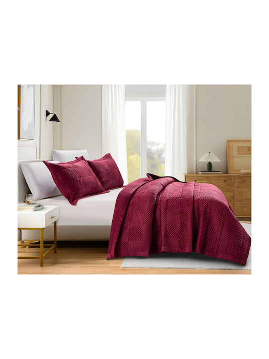 Liolios Home Подредба Покривало Полутораспално Burgundy 180x240см 2бр
