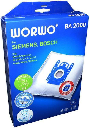 Worwo Σακούλες Σκούπας 4τμχ Συμβατή με Σκούπα Bosch / Siemens