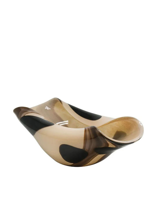 Marhome Platou Decorativ Sticlă Bej 1buc 41.5x18.5x13buc