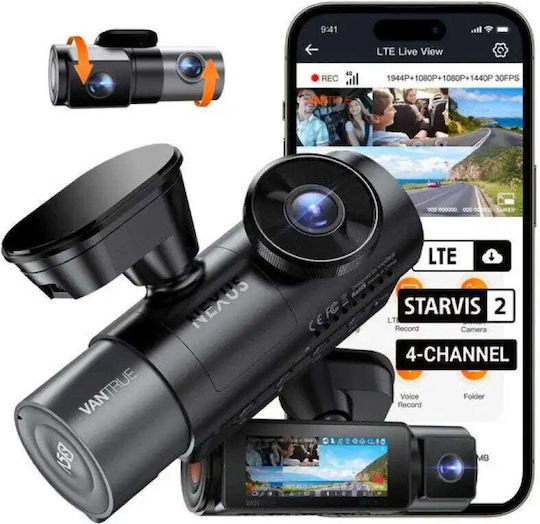 Vantrue Car DVR Camera with 3.19" Screen Wi-Fi GPS