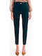 Women's Fabric Trousers Regular Fit Green