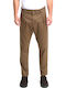 Perth Men's Chino Trousers Elastic in Straight Leg Style Brown