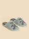 Winter Women's Slippers with Fur Turquoise