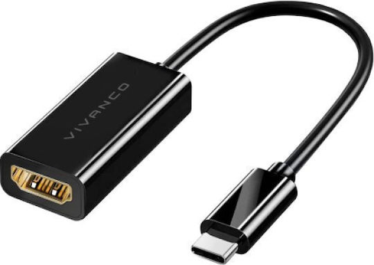 Vivanco Convertor USB-C / HDMI masculin în HDMI feminin Gri 1buc