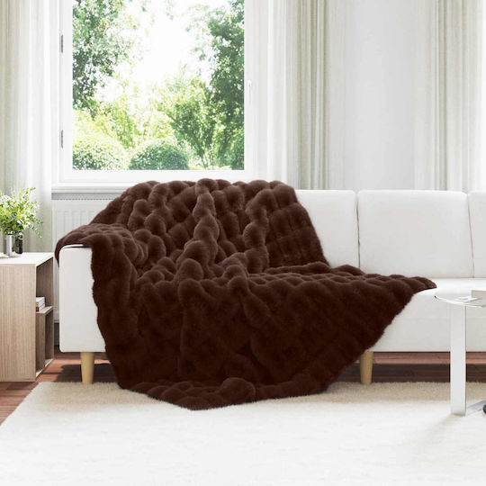 vidaXL Pelzige Decke Einzeln 150x220cm Giraffe