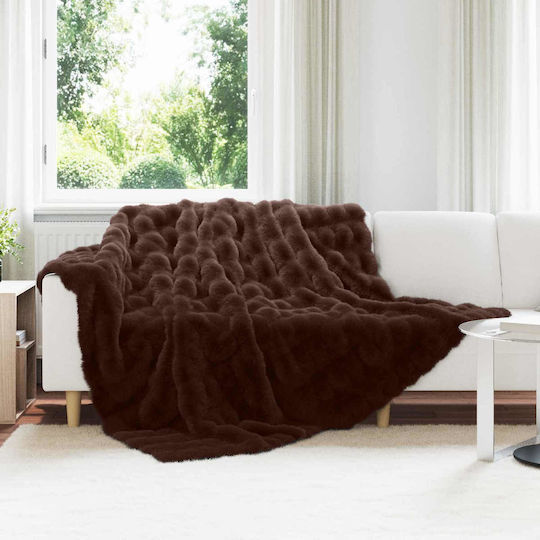 vidaXL Κουβέρτα Γούνινη Υπέρδιπλη 240x270εκ. Καμηλοπάρδαλη