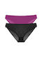 Women's Slip 2Pack Noir-fuchisia