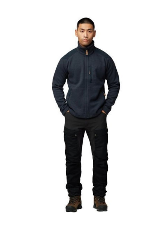Fjallraven Buck Men's Fleece Cardigan Navy Blue