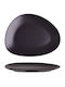 Cok Spain Silice Plate Soup made of Porcelain Black with Diameter 23cm