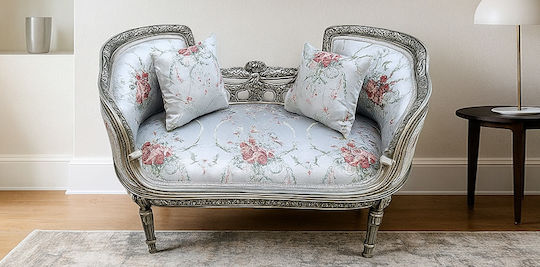 Louis Xv Διθέσιος Υφασμάτινος 110x55x74εκ.