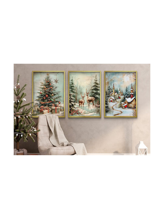 Christmas Posters Gold Frame Living Room Bedroom Christmas Images