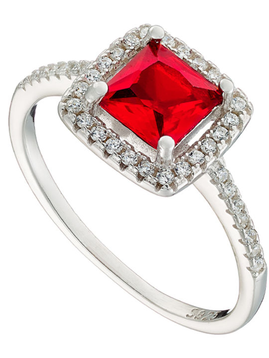 Oxzen Damen Ring mit Zirkonia aus Silber