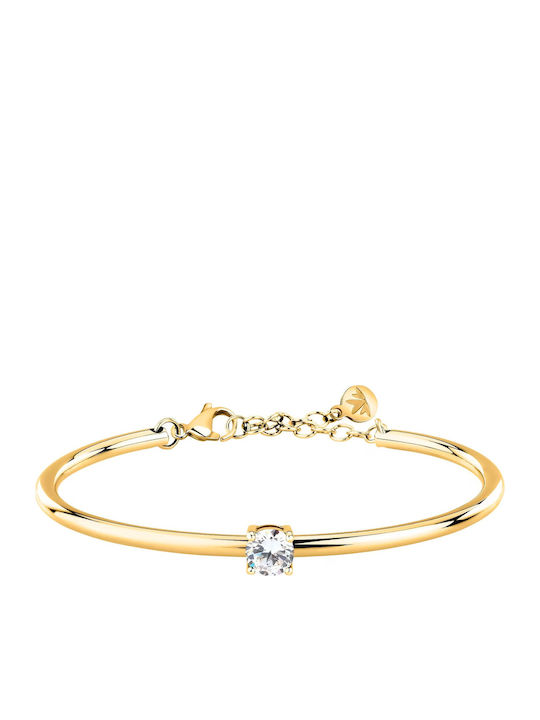 Morellato Damen Armband Handschellen aus Stahl Vergoldet mit Zirkon