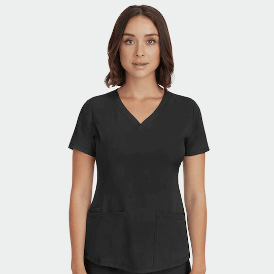 Healing Hands Women's Black Medical Blouse