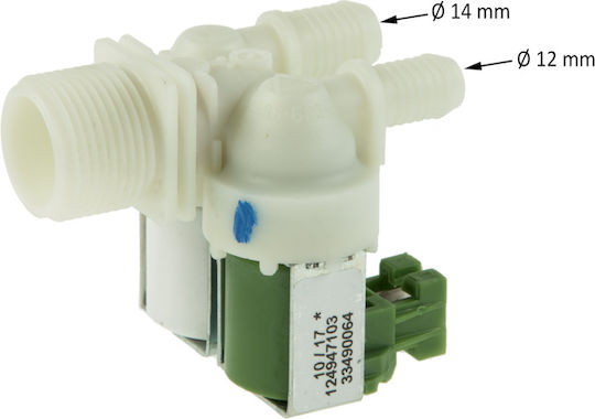 Washing Machine Water Valve Zanussi Ii 180° 12&14mm 230v