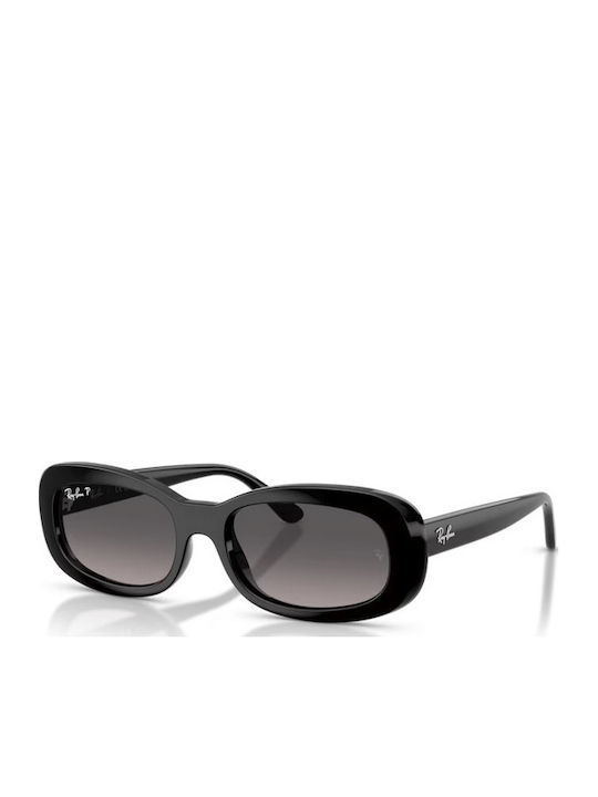 Ray Ban Women’s Sunglasses With Black Horn-Rimmed Frame And Grey Gradient Polarized Lens RB2221 901/M3
