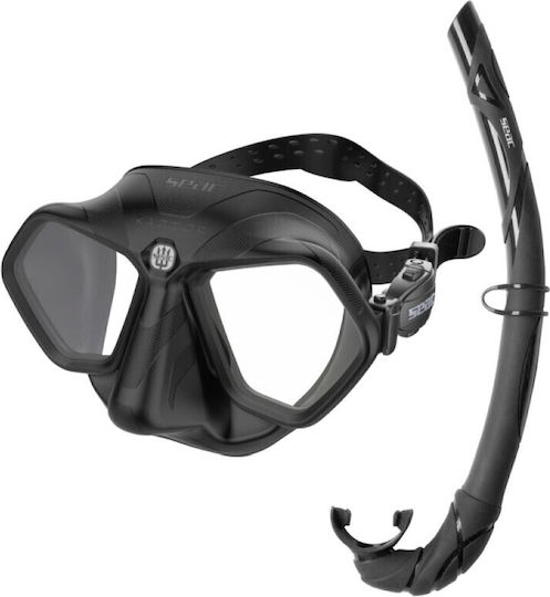 Seac Silicone Diving Mask with Snorkel Raptor Black