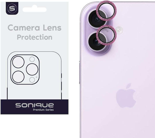 Sonique Glitter Lens Protecție Cameră Tempered Glass Transparent pentru Apple iPhone 17