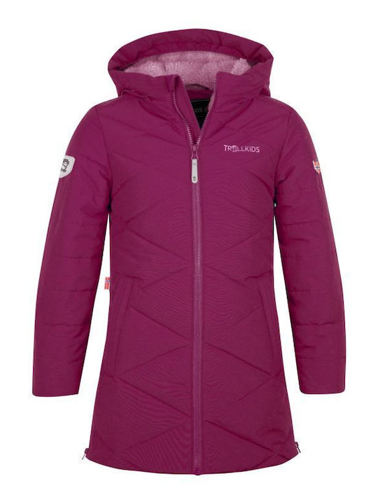 Wasserdicht Kinder Sportjacke mit Futter & Kapuze Lila