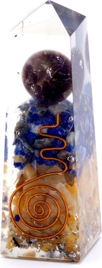 Obelisk Orgonite Kupfer Lapislazuli Gelb Aventurin Power Point 9,5cm