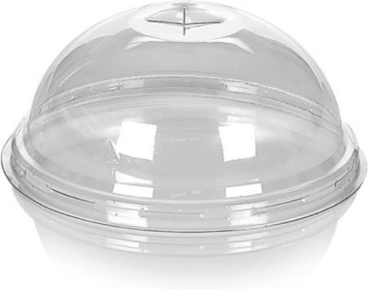 Einwegbecherdeckel Ø95mm – Typ Kreuz – Transparente Runde – Becher 300–400ml 45098 100 Stück