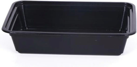 Microwave Safe Plasticware 500ml Black Rectangular Heavy 75622 50 pcs