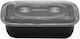 Microwave Set 1250ml Oval Black Premium Mango Transparent Lid