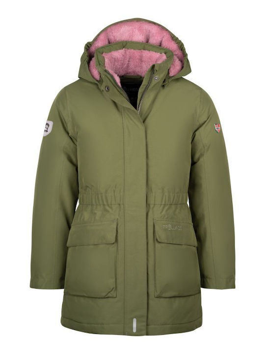Waterproof Kids Casual Coat with Hood Green