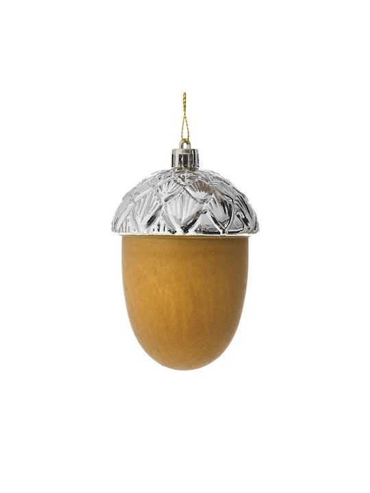 Hängend Hängendes Ornament Eichel Gold 6x10cm Set 6Stück