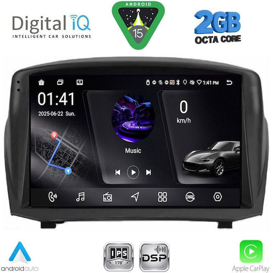 Digital IQ Car Audio System for Ford Fiesta 2008-2017 (Bluetooth/USB/WiFi/GPS/Apple-Carplay/Android-Auto) with Touch Screen 9"