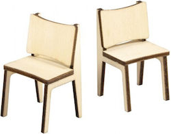 Set 2 Scaune Din Lemn Miniaturi 2,2x2,5x4cm