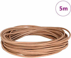 Vidaxl Șnur Din Piele Maro Ø3 Mm X 5 M Piele