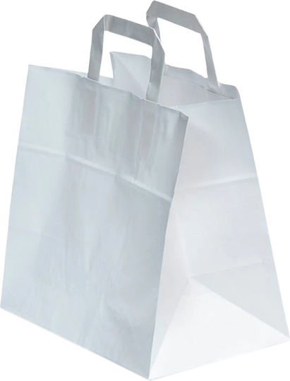 Хартиени торби за опаковане с Дръжка Бели 26x29x17см. 250бр