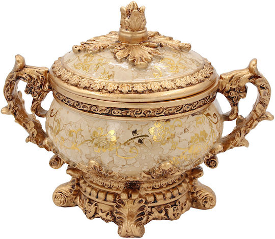 Keskor Φοντανιέρα Γυάλινη Regal με Καπάκι 23x15x19cm Καφέ